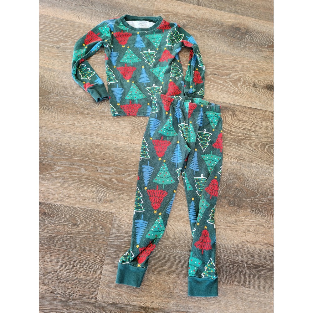 Carters Christmas Tree Pajamas Set Long Sleeve Holiday Sleepwear Size 4 #9